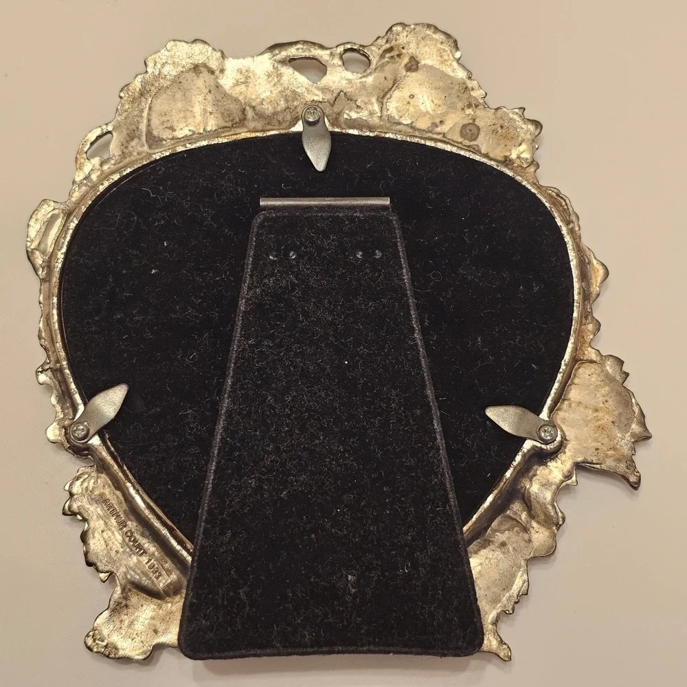 Arthur Court 1993 Vintage Heart Grape Leaves Vine Picture Metal Frame 6in